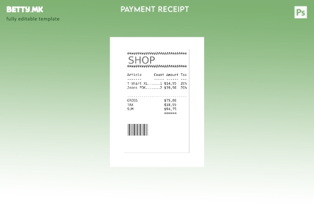 модерен стил Шаблон за проверка на плаќање во продавница 1